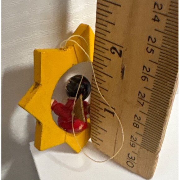 Handcrafted Wooden Christmas Ornaments Set Of 5 Skaters Nativity Bell - Picture 5 of 11